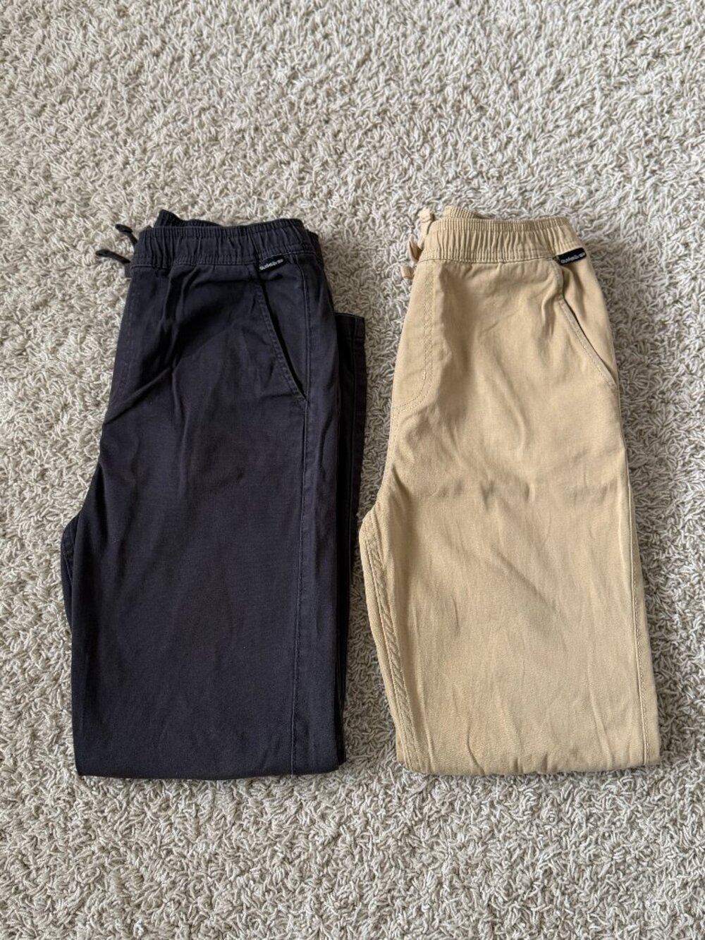 Bundle of Quiksilver Pull On Pants Boys Size M (10/12) Gray Tan